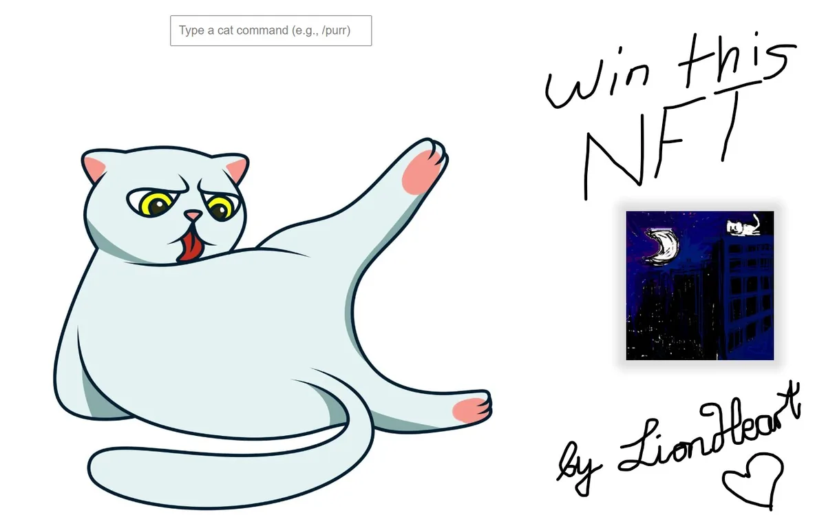 Cat command contest NFT giveaway