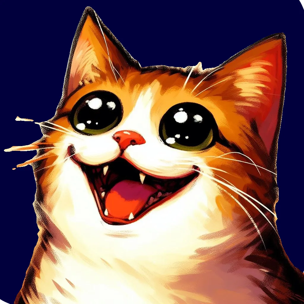 The Cat Is Happy meme art