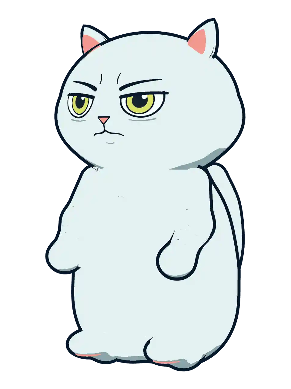 Mooncat, a deadpan white cat